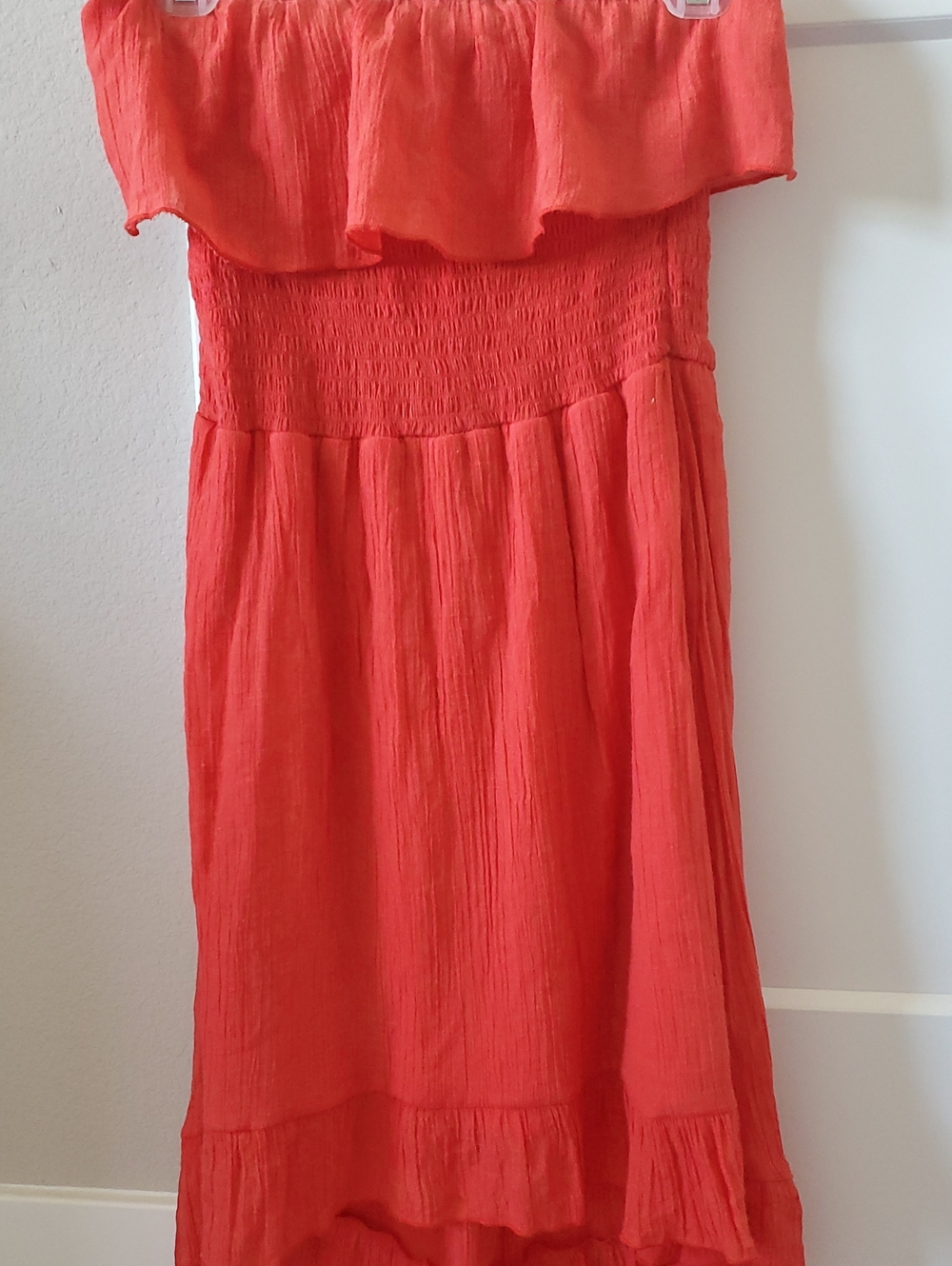 Iz Byer Strapless Orange Stretch Dress